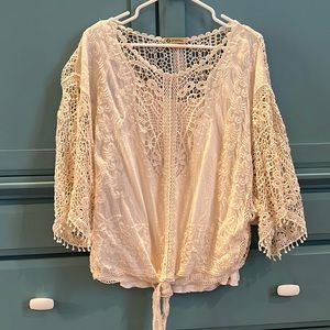 Cream color Democracy blouse- size small